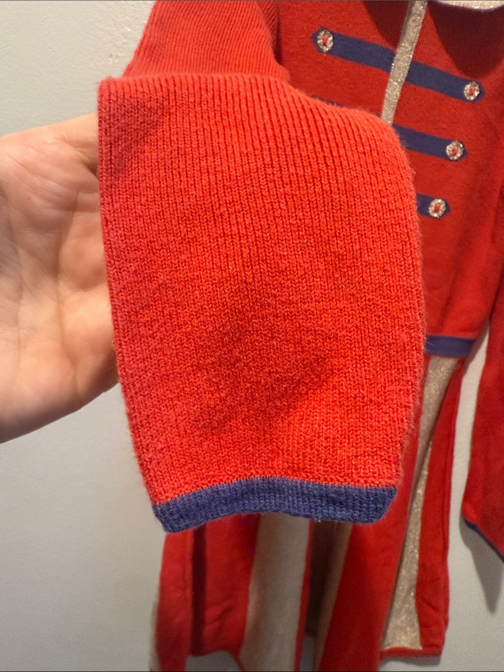 Mini Boden 7 - 8 Years Nutcracker Soldier Red Gold Striped Knit Dress Christmas - Picture 6 of 11